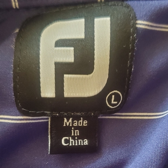 FOOTJOY men's Large blue/ white stripe polo golf shirt‎ - Picture 4 of 8